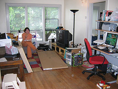 Hawthorne House - Living Room mostly unpacked